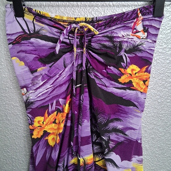 Hawaii Hangover Purple & Orange Print Dress   Size 8 - Picture 3 of 8
